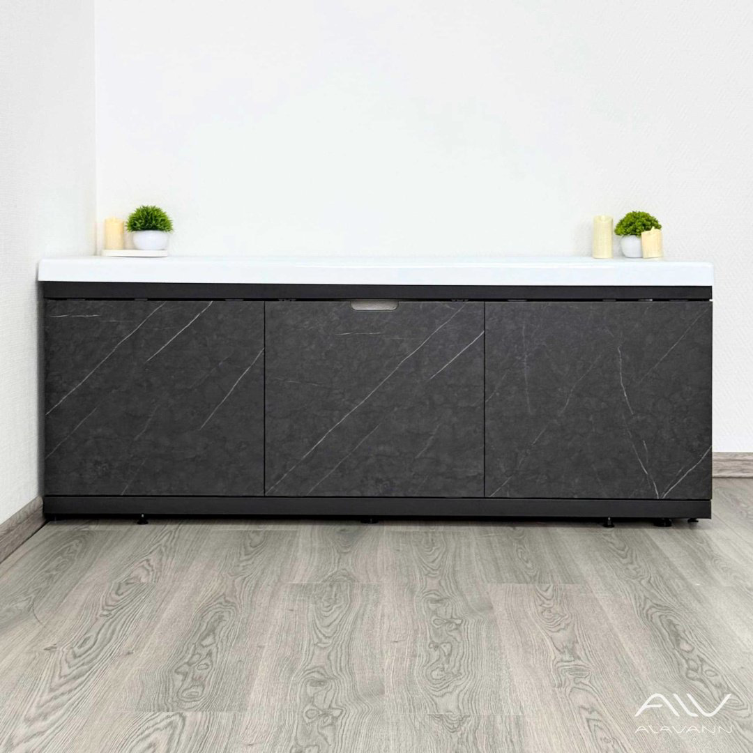 Экран под ванну Alavann Rita Black 1,7 167x53.5 см на ножках купить,116900