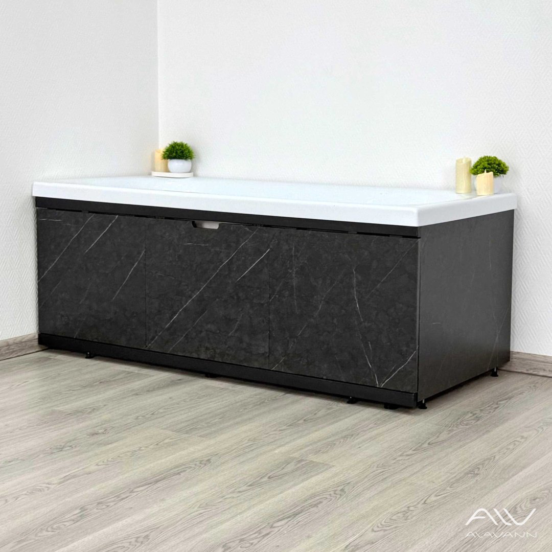 Экран под ванну Alavann Rita Black 1,7 167x53.5 см на ножках купить,116900