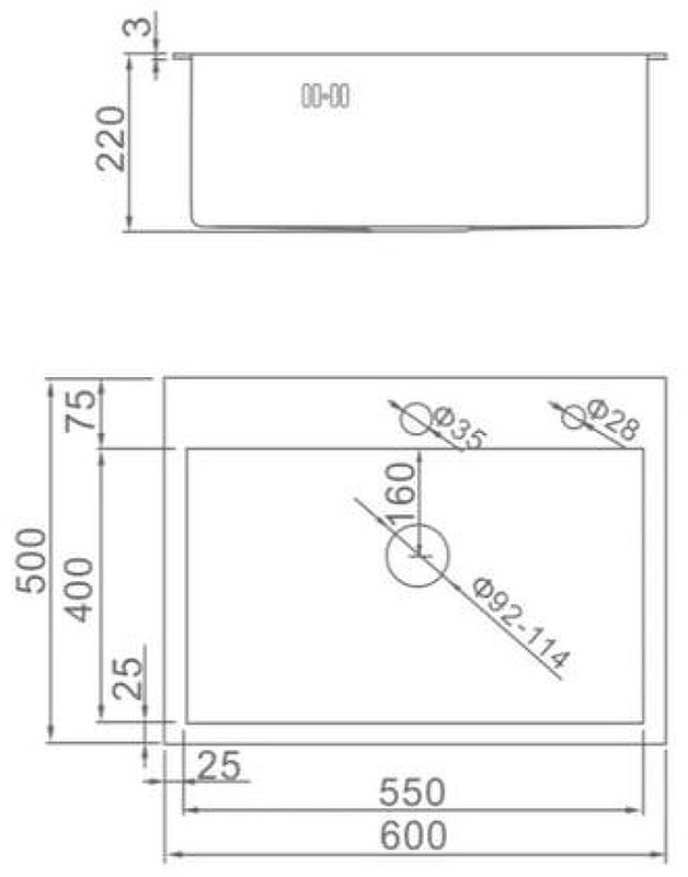 Кухонная мойка Aflorn K0000205771 врезная 60х50х22 см, нержавеющая сталь, тон серый купить,24990