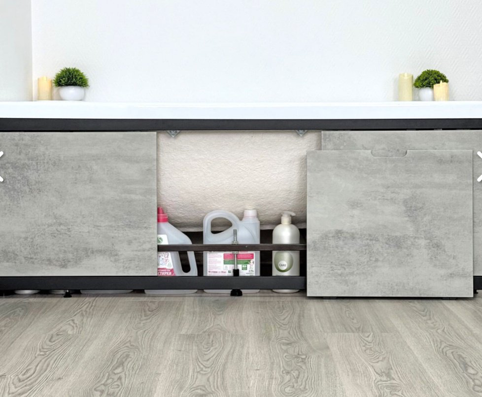 Экран под ванну Alavann Rita Black 150 150x62 см на ножках купить,109300