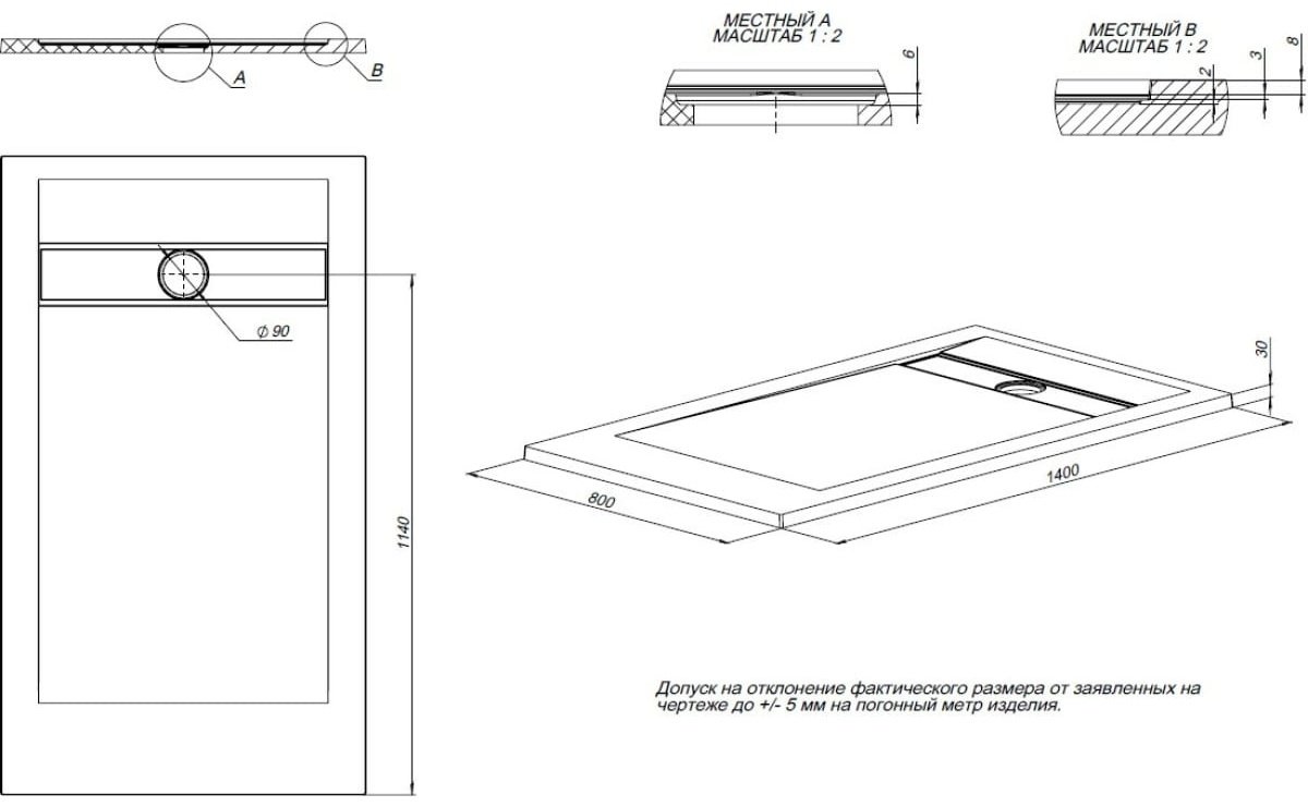 Душевой поддон ALLEN BRAU Infinity 140x80 низкий - ForteMarket Душевой поддон ALLEN BRAU Infinity 140x80 низкий купить,0