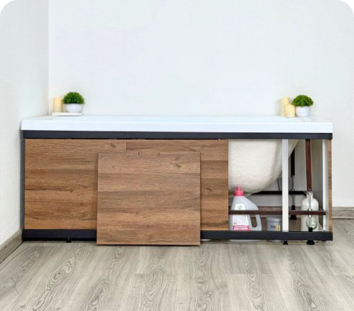 Экран под ванну Alavann Rita Black 150x62 см на ножках купить,112928