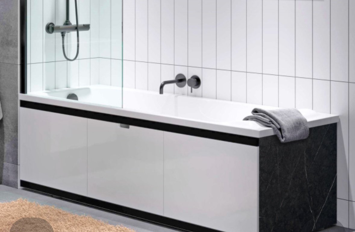 Экран под ванну Alavann Rita Black 160x62 см на ножках