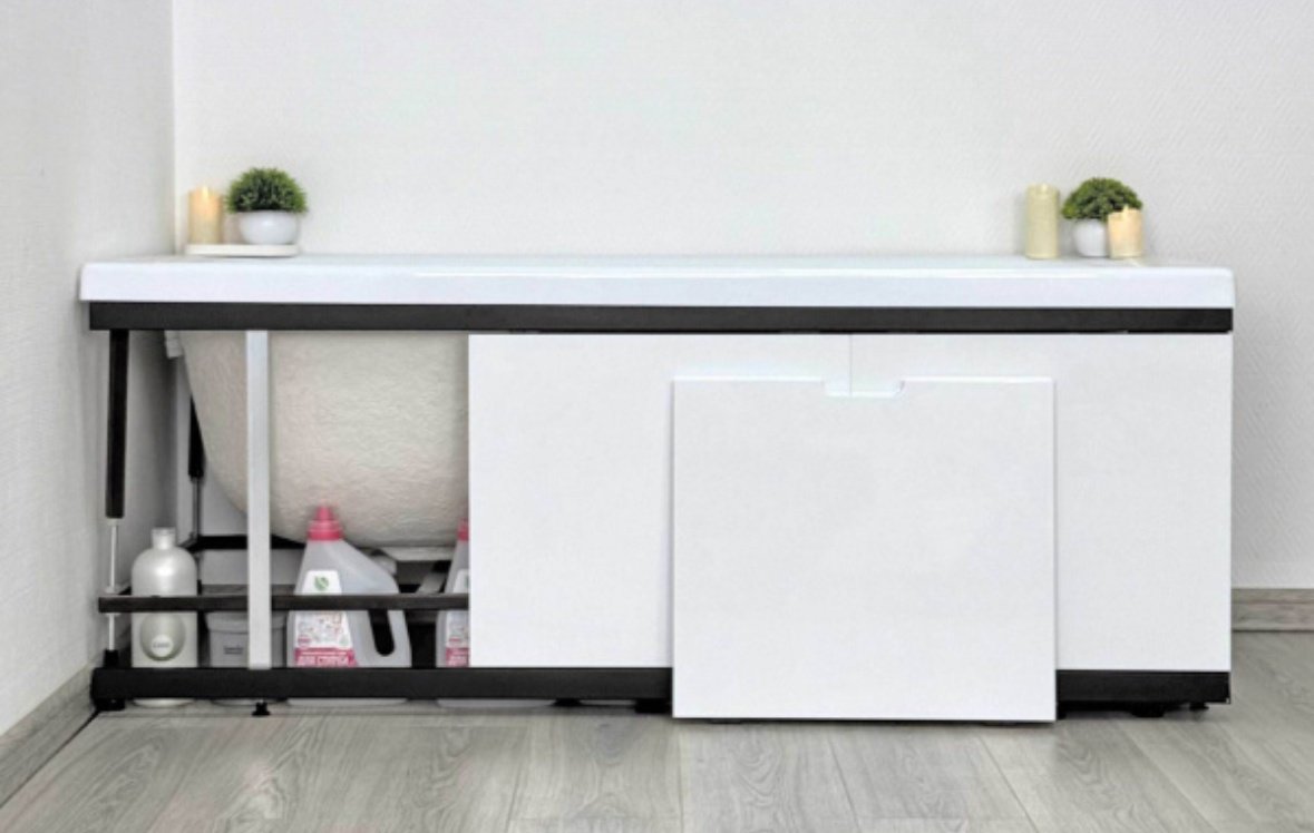 Экран под ванну Alavann Rita Black 160x62 см на ножках купить,0