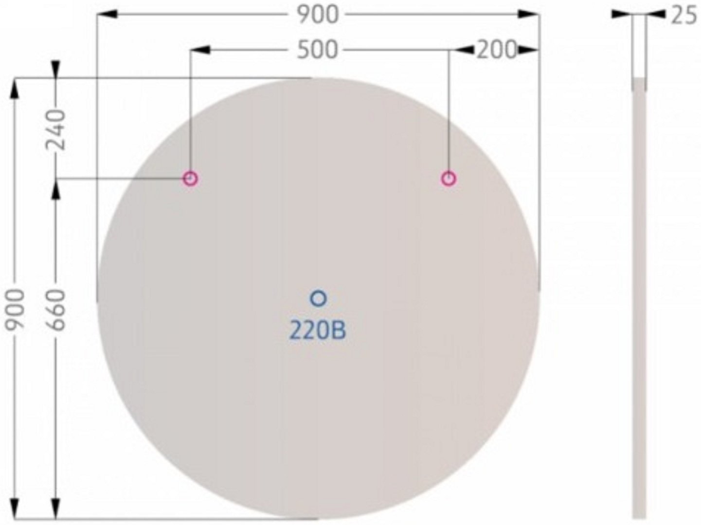 Зеркало настенное Alavann 90x90 см купить,0
