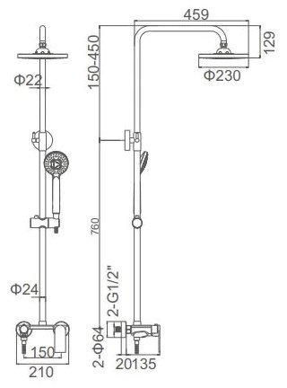 Aflorn душевая стойка АF18305FW купить,NaN