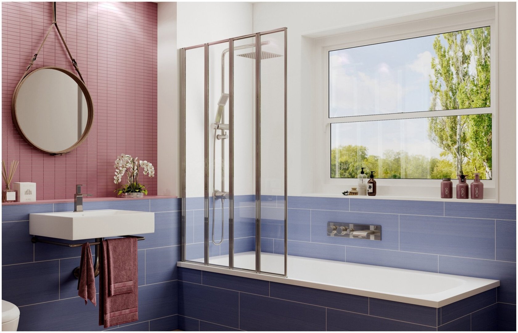 Душевая шторка Ambassador Bath Screens 16041110L складная, левая купить,NaN
