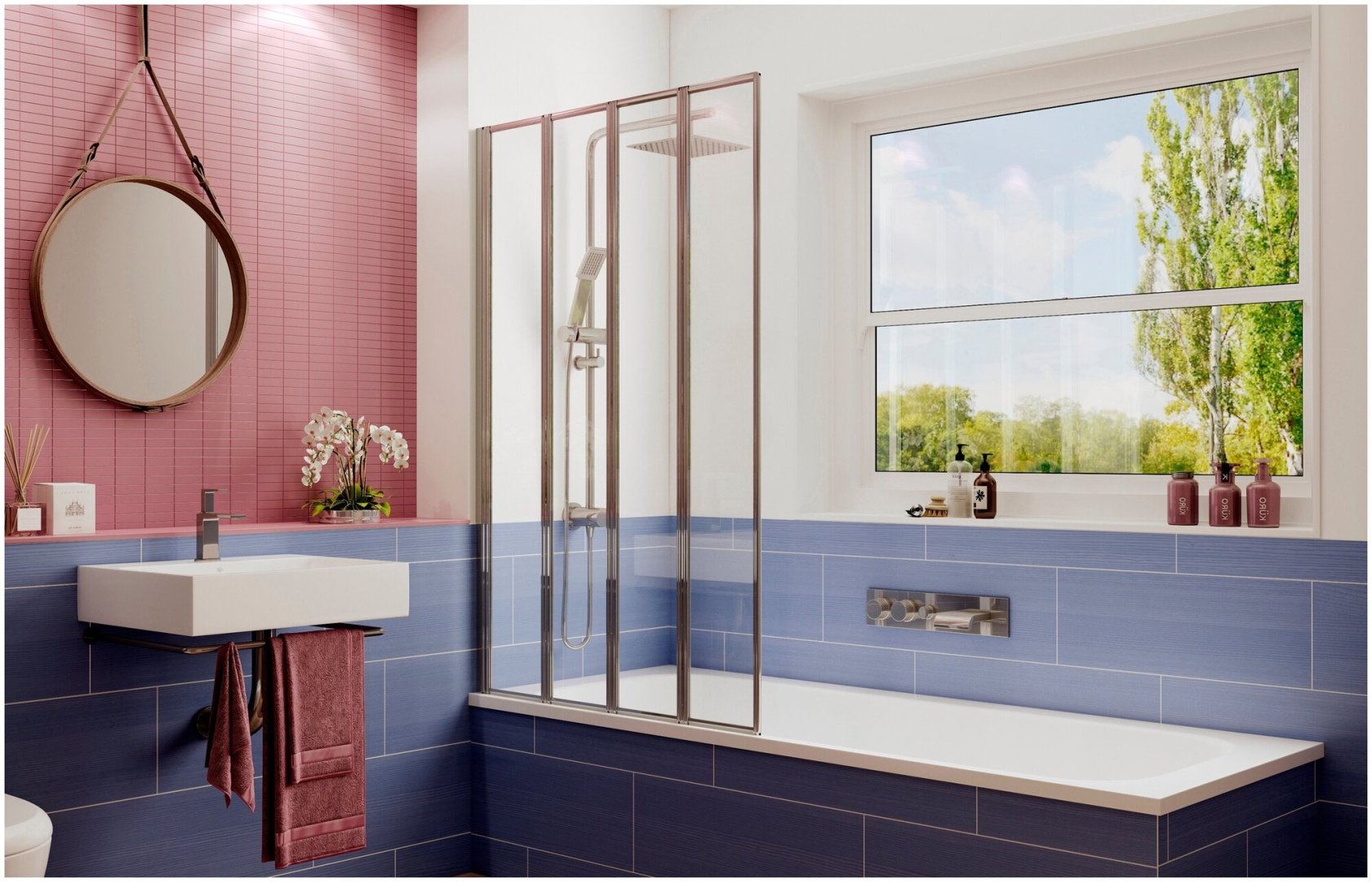 Душевая шторка Ambassador Bath Screens 16041111L складная, универсальная купить,NaN