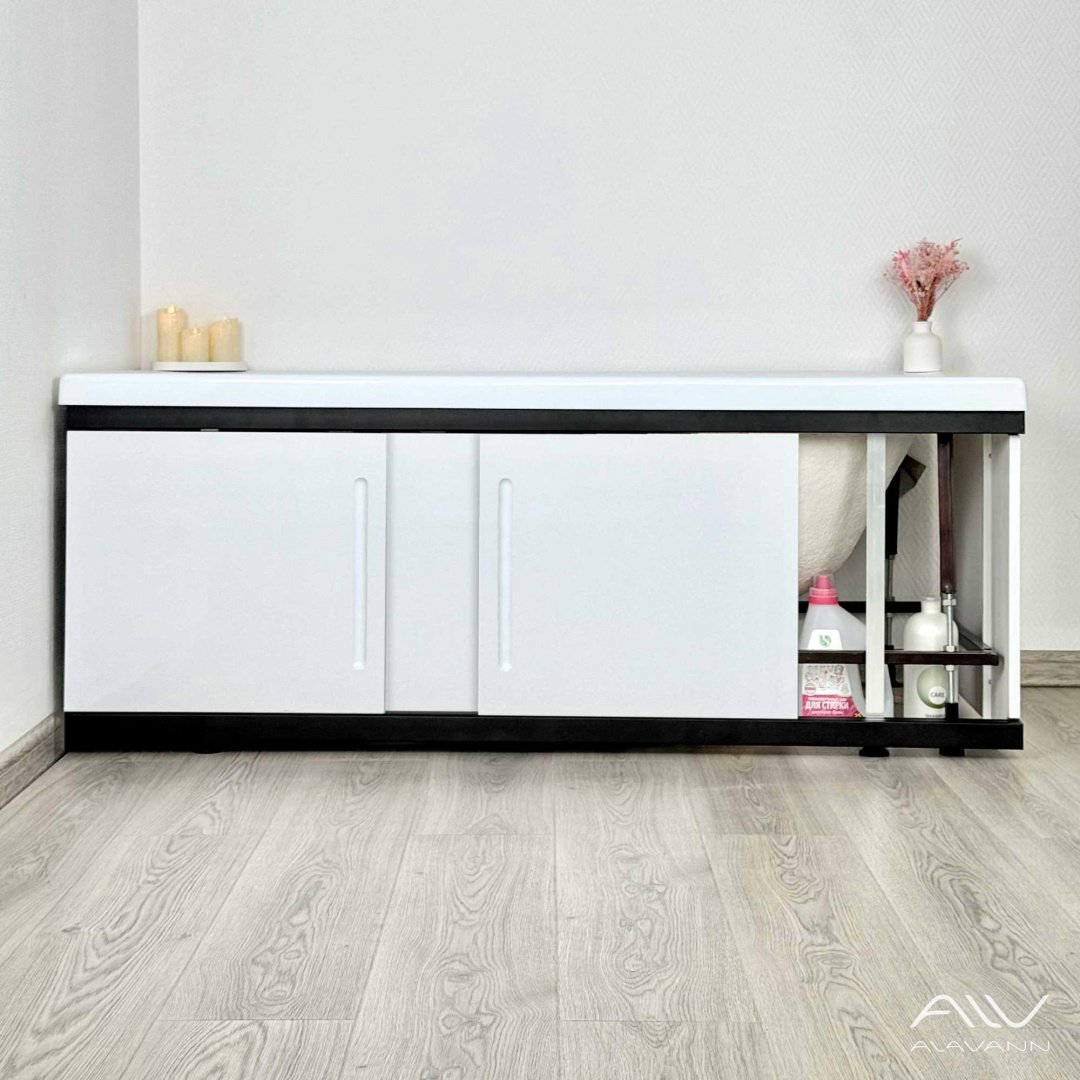 Экран под ванну Alavann Alt Black 1,8 177x53.5 см на ножках купить,139900