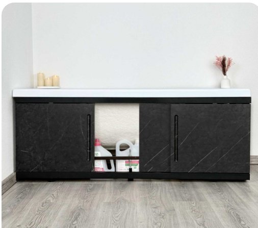 Экран под ванну Alavann Alt Black 150x60 см на ножках - ForteMarket Экран под ванну Alavann Alt Black 150x60 см на ножках купить,0