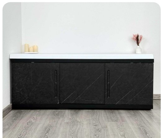 Экран под ванну Alavann Alt Black 150x60 см на ножках купить,115000