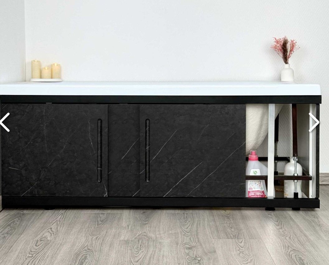Экран под ванну Alavann Alt Black 170 170x60 см на ножках купить,0