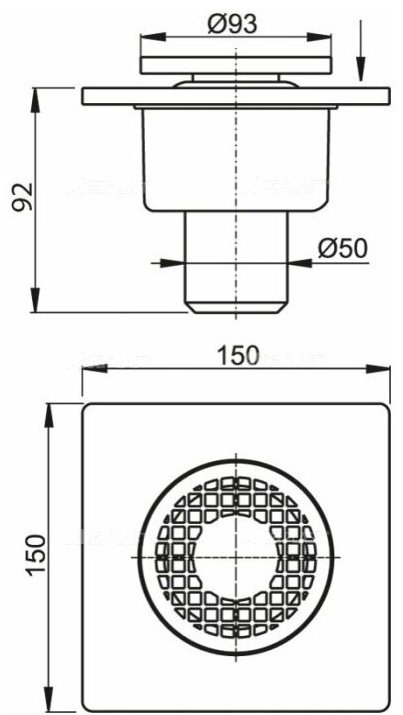 Alcadrain трап APV4444 (150х150 см) купить,55023