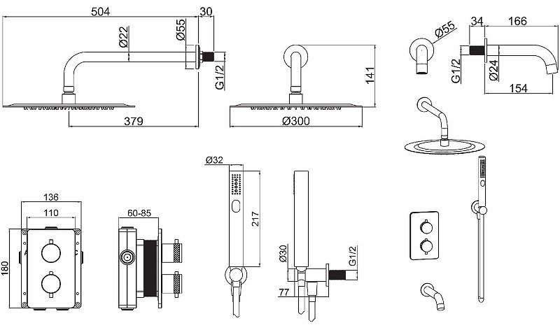 ALLEN BRAU душевой набор (гарнитур) 5.31014-31 PRIORITY V.3