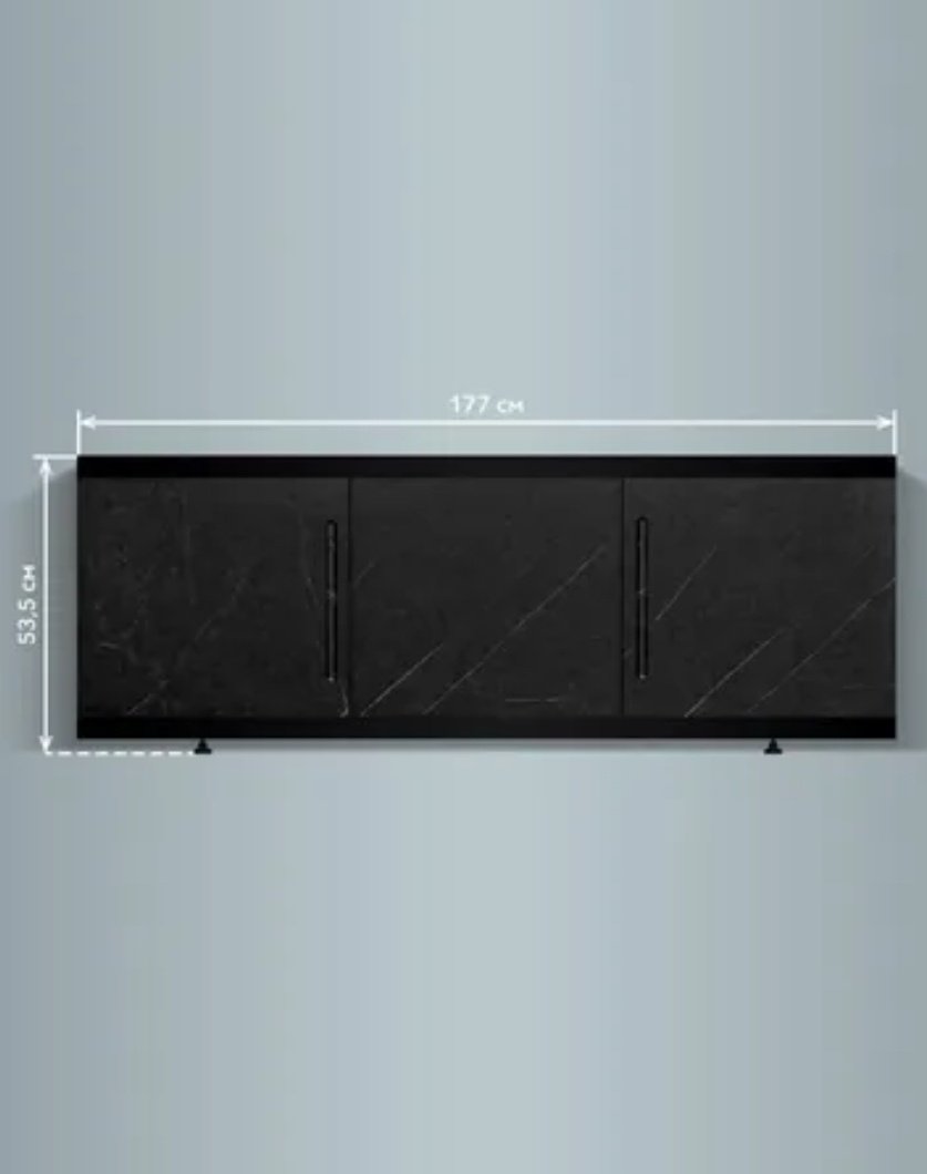 Экран под ванну Alavann Alt Black 180x53 см на ножках - ForteMarket Экран под ванну Alavann Alt Black 180x53 см на ножках купить,0