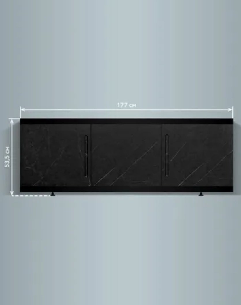 Экран под ванну Alavann Alt Black 180x53 см на ножках купить,143800