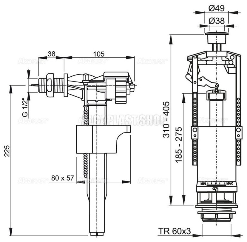 Alcaplast комплект для смыва SA2000