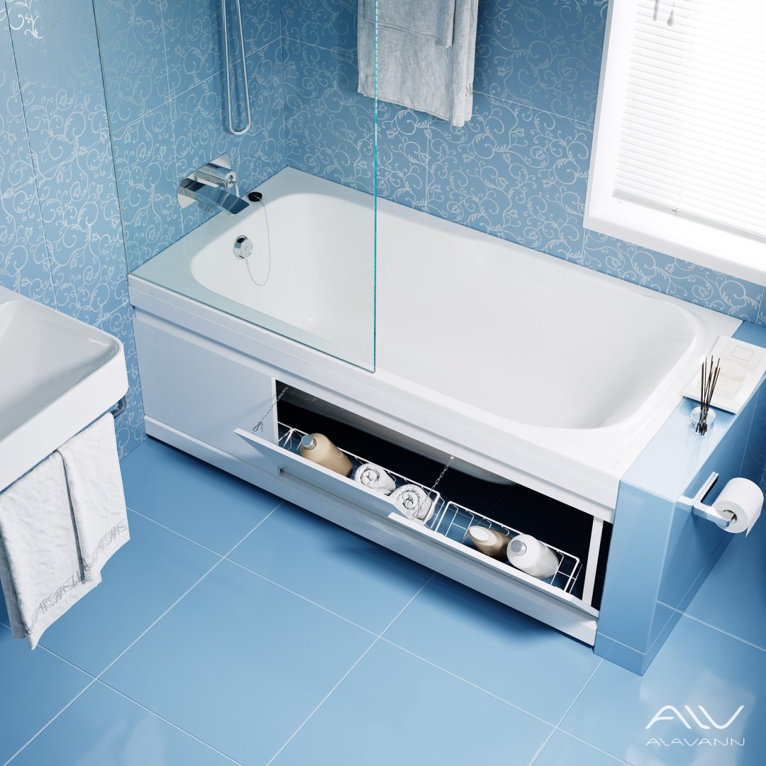 Экран под ванну Alavann ALV0242001 157x53 см на ножках купить,179299
