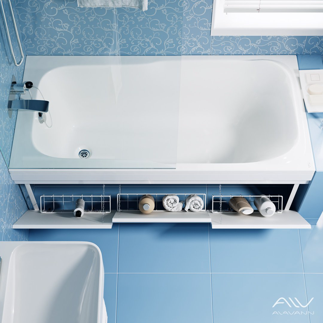 Экран под ванну Alavann ALV0242001 157x53 см на ножках купить,179299