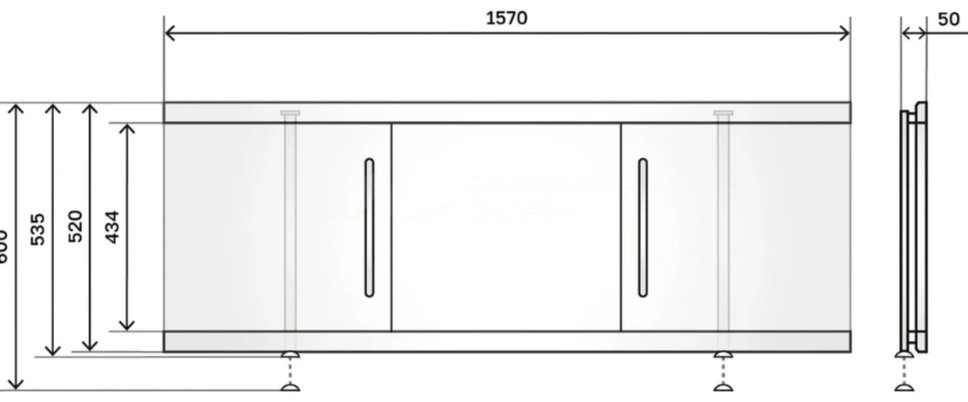 Экран под ванну Alavann ALV1202002 157x60 см на ножках - ForteMarket Экран под ванну Alavann ALV1202002 157x60 см на ножках купить,0
