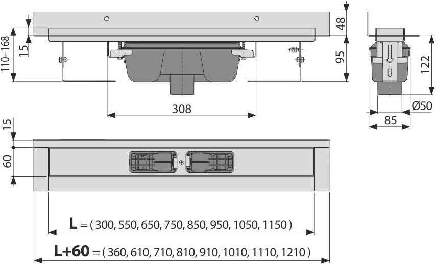 Alcaplast трап APZ1016 (6 х 105 см) купить,0