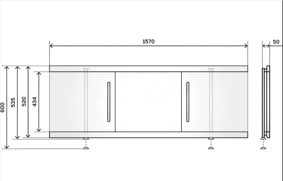 Экран под ванну Alavann ALV1202004 160x60 см на ножках купить,126500