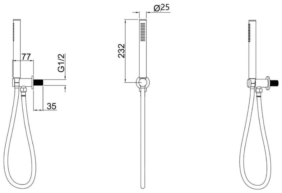 ALLEN BRAU лейка для душа (шланг в комплекте) 5.31019-GB PRIORITY
