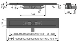 Alcaplast желоб сталь с полимерным покрытием, APZ101BLACK-850 черный 1 шт