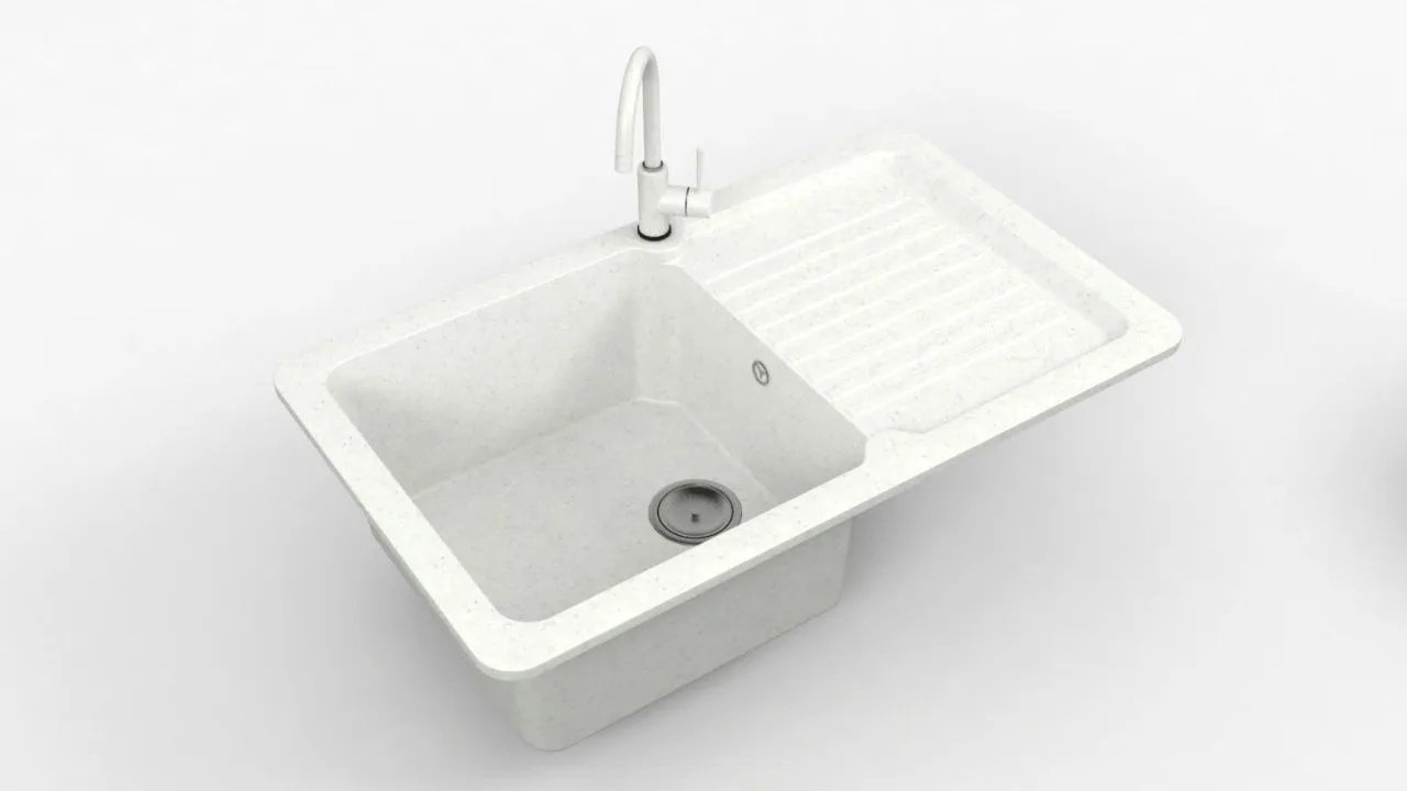 Кухонная мойка Avina G-42 врезная мраморная крошка, белый
