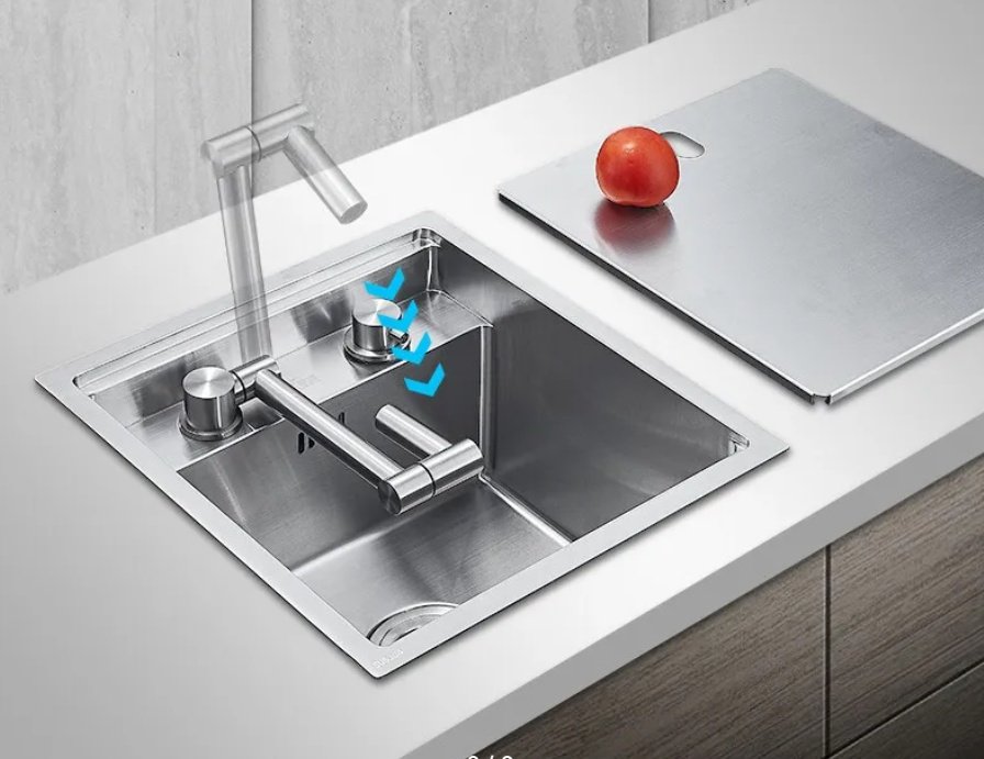 Кухонная мойка Avina HM 5050 satin (3.0&#43;1.2 MM) накладная 50х50х22 см, нержавеющая сталь, тон алюминиум купить,0