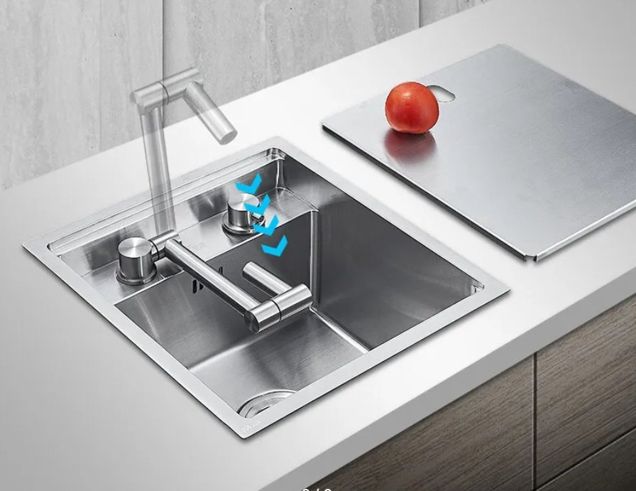 Кухонная мойка Avina HM 5050 satin (3.0+1.2 MM) накладная 50х50х22 см, нержавеющая сталь, тон алюминиум купить,NaN