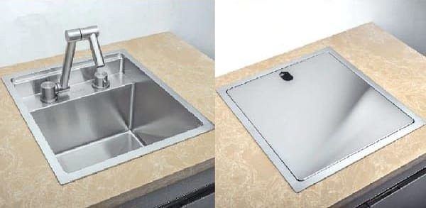 Кухонная мойка Avina HM 5050 satin (3.0+1.2 MM) накладная 50х50х22 см, нержавеющая сталь, тон алюминиум купить,NaN