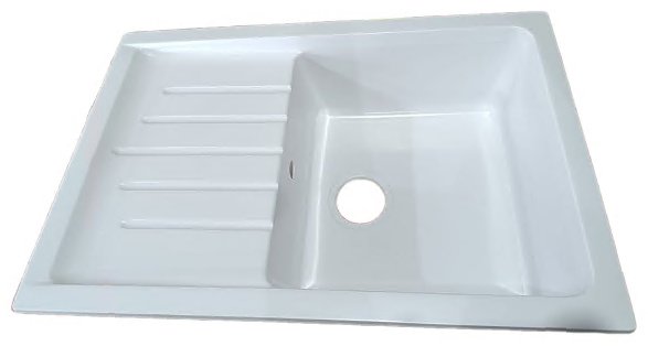 Кухонная мойка Avina K0000109949 накладная 75х49.5х20 см, искусственный камень, тон белый