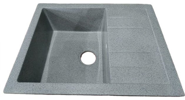 Кухонная мойка Avina K0000109952 накладная 65х50х20 см, искусственный камень, тон темно-серый