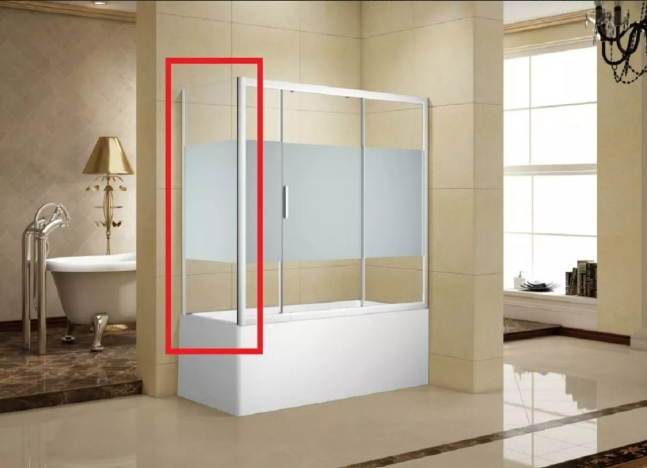 Душевая шторка Aquanet AE10-F-70H150U-CP Aquanet Practic неподвижная, универсальная