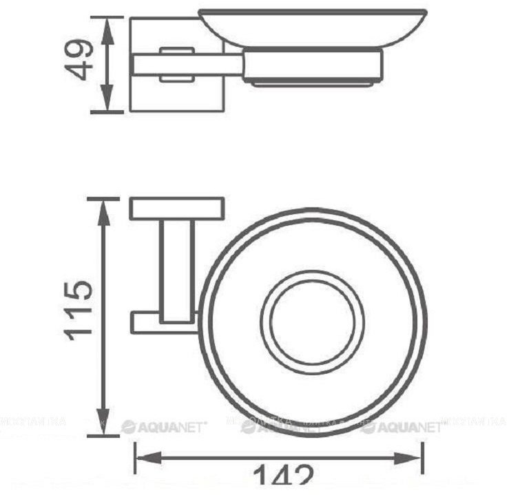 Aquanet мыльница 6185 1 шт, металл, стекло
