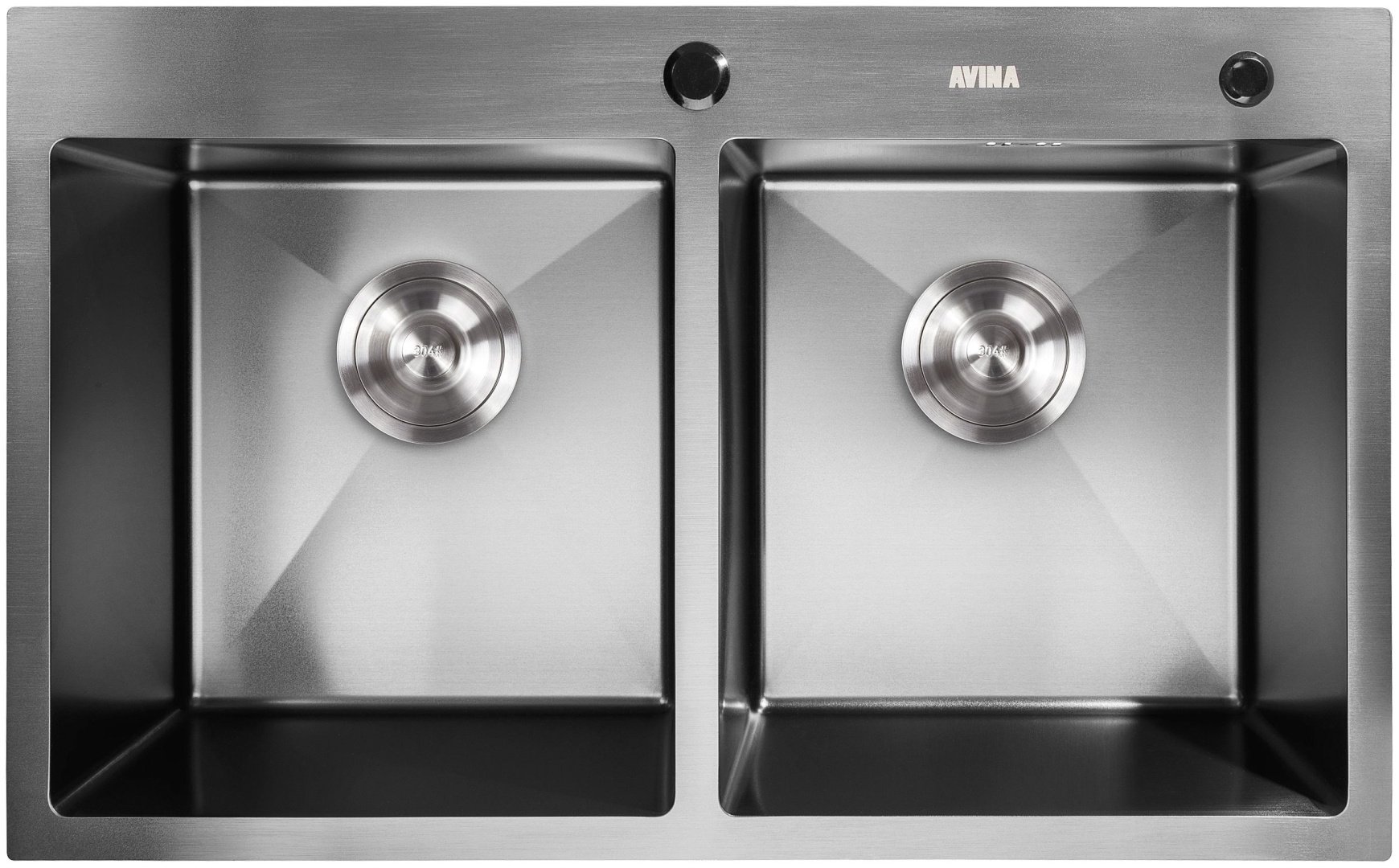 Кухонная мойка Avina врезная HM 78*48/2 black 78x23 черный