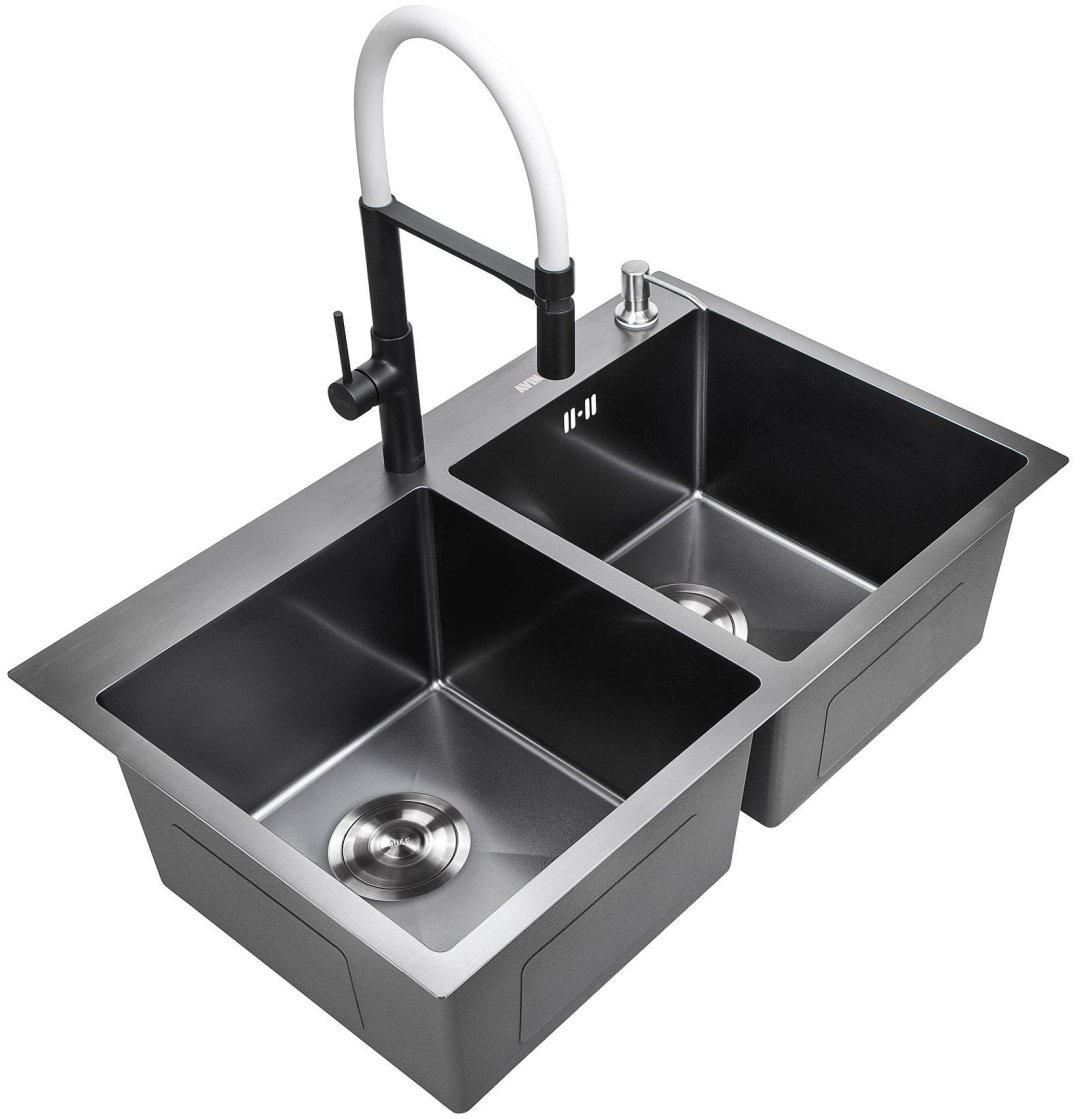 Кухонная мойка Avina врезная HM 78*48/2 black 78x23 черный купить,NaN