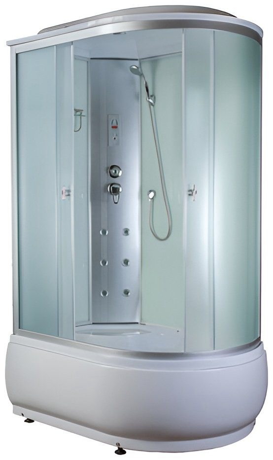 Душевая кабина Aquapulse 4006B L fabric white (220х80 см), высокий поддон