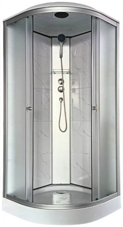 Душевая кабина Aquapulse 4022E fabric white marble (220х90 см), низкий поддон купить,NaN