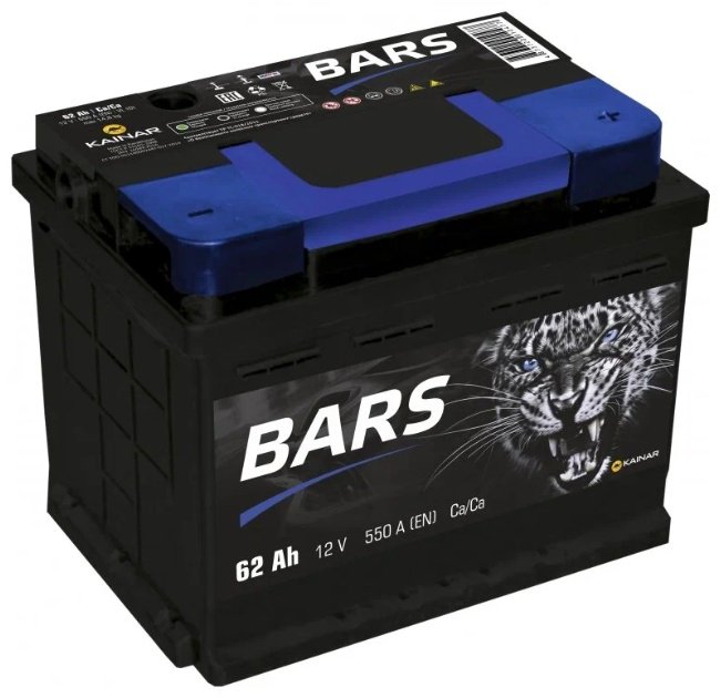 Аккумулятор BARS 00041564 062 АПЗ BARS е 62 Ач обратная