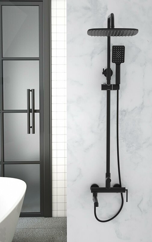 BelBagno душевая стойка Acqua ACQUA-VSCM-NERO купить,NaN