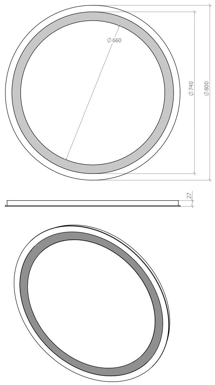 Зеркало настенное Aquarodos Омега R-Line D80 80x80см купить,117600