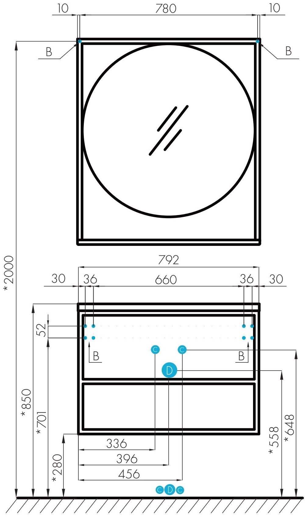 Зеркало настенное AQUATON 80x90 см - ForteMarket Зеркало настенное AQUATON 80x90 см купить,0