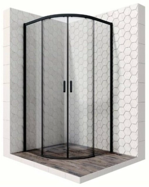 Душевое ограждение Ambassador одностенное Queen 11011201 Black, 900х2000 мм купить,NaN