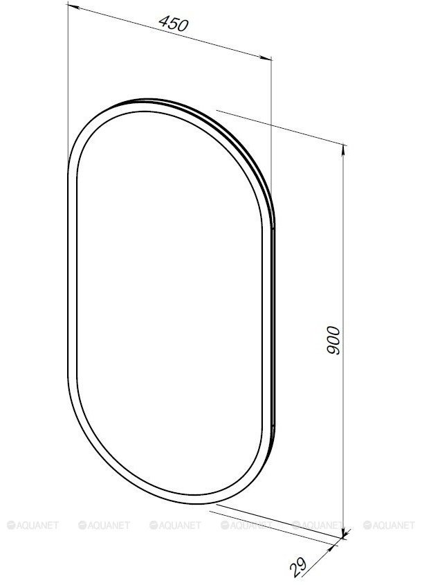 Зеркало настенное Aquanet 45x90 см купить,0