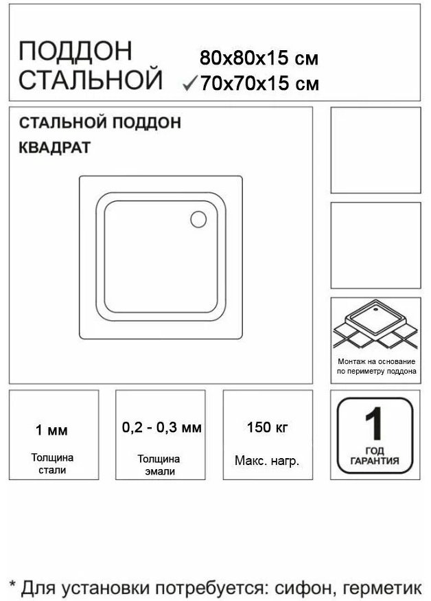 Душевой поддон Aqua Toria Aqua Toria 90x90 низкий купить,32500