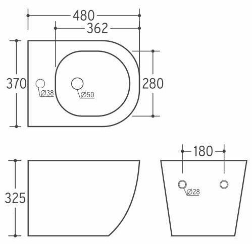 Aqua Toria биде Aqua Toria ФЛОРА, санфарфор