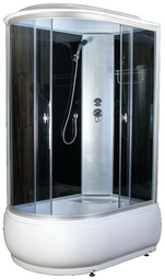 Душевая кабина Aquapulse 4006D R grey black (220х80 см), высокий поддон