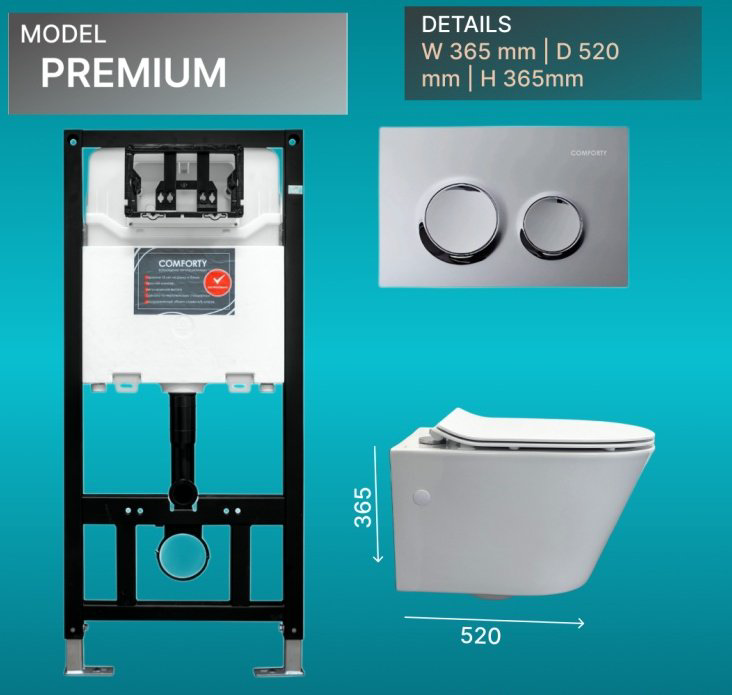 Comforty унитаз с инсталляцией Premium, санфарфор купить,NaN